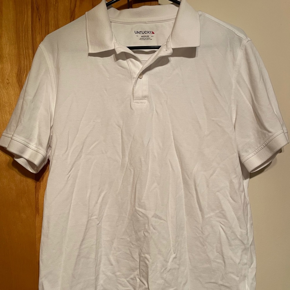 Untuckit Men’s Medium White Polo Shirt